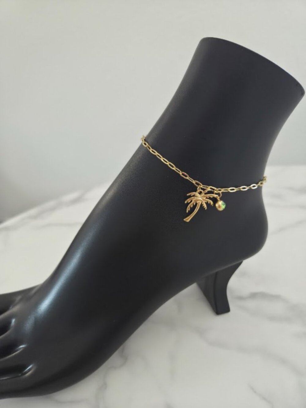 Tropical Coconut Tree Set Birthstone Pendant Anklet Beach Foot Chain Fashion - Picture 7 of 16